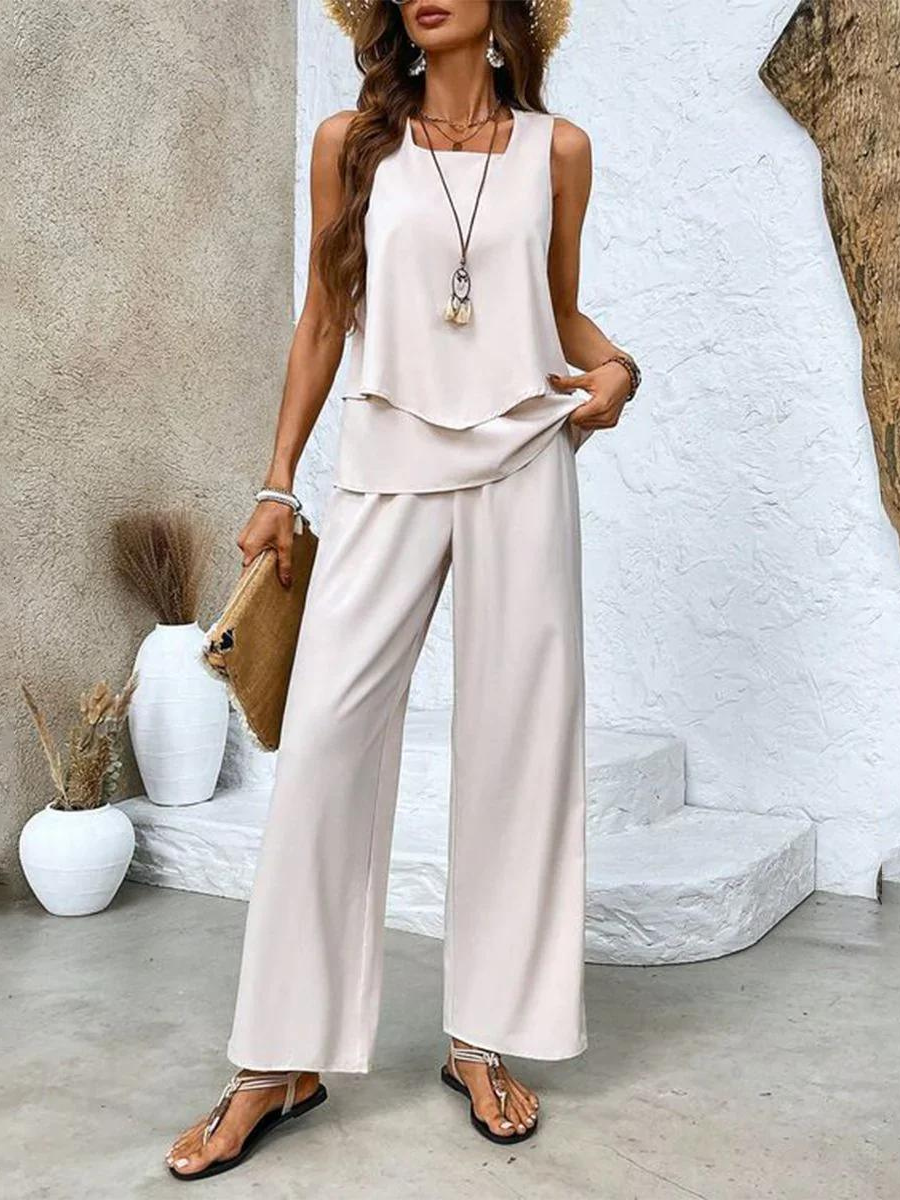 Women's Flowy Two-Piece Summer Set - Breezy & Elegant