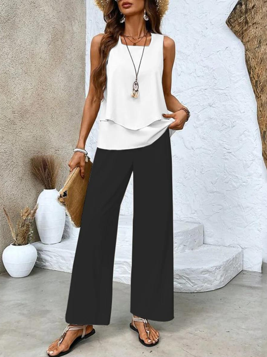 Women's Flowy Two-Piece Summer Set - Breezy & Elegant
