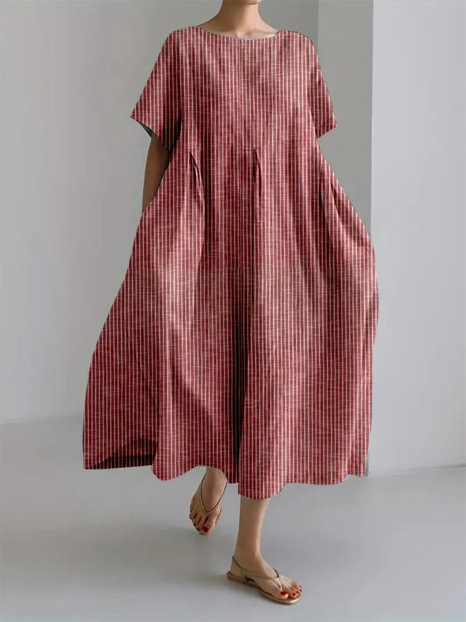Women's Checkered Smock Maxi Dress - Breezy Summer Style