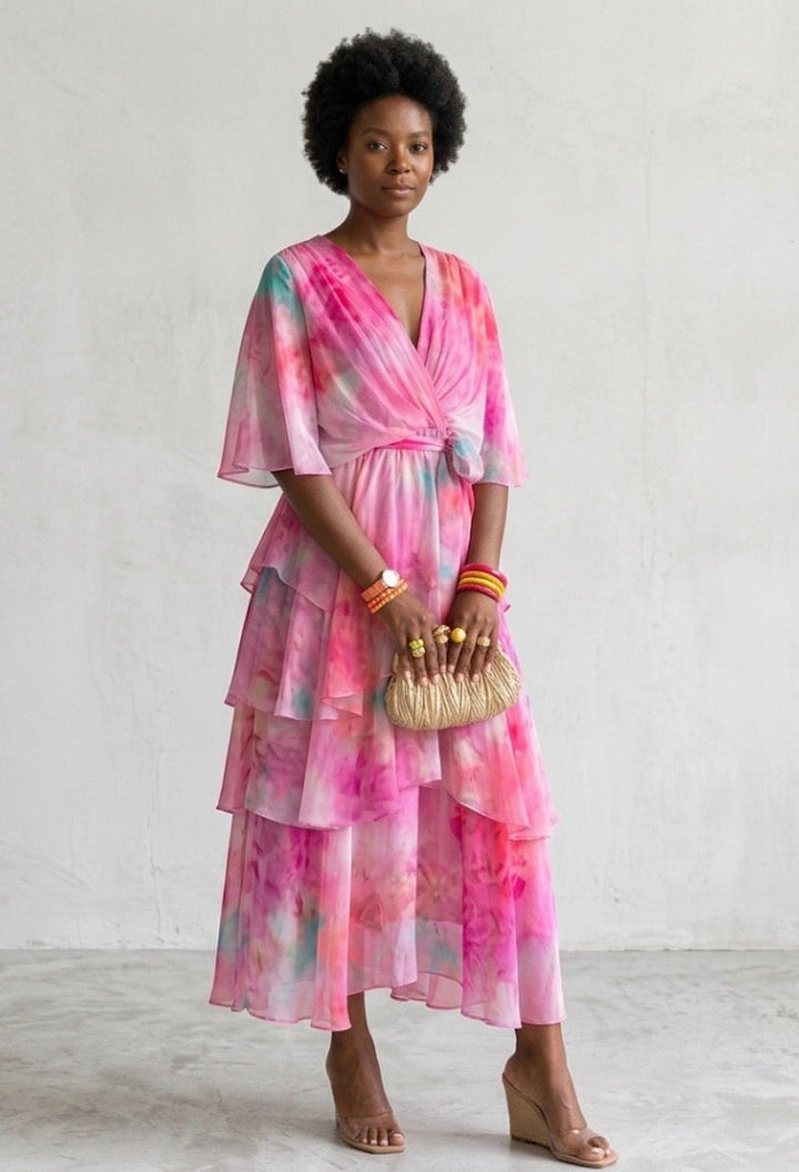 Women's Layered Floral Sun Dress - Effortless Summer Style