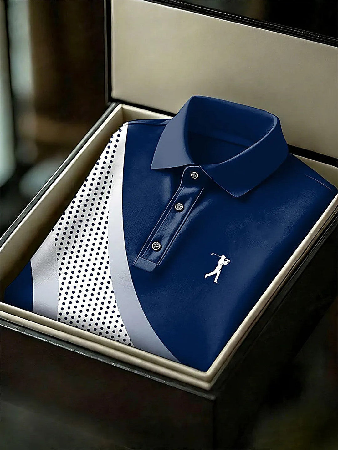 Men's Micro-Dot Print Polo Shirt