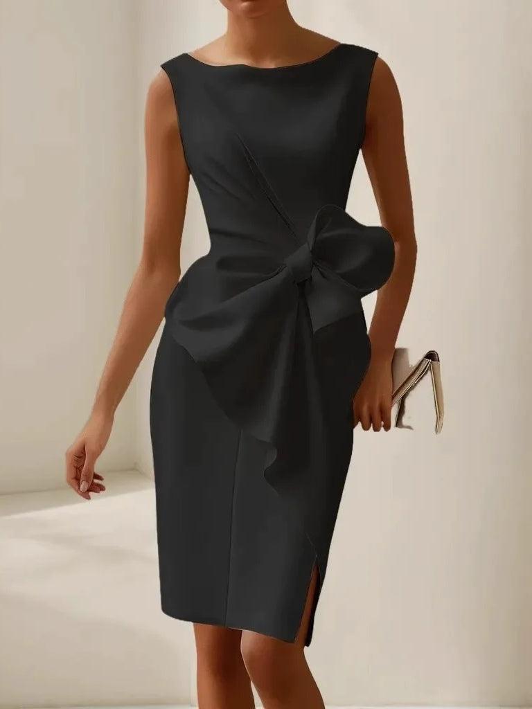Women's Printed Bow-Tie Midi Dress - Effortless Summer Style