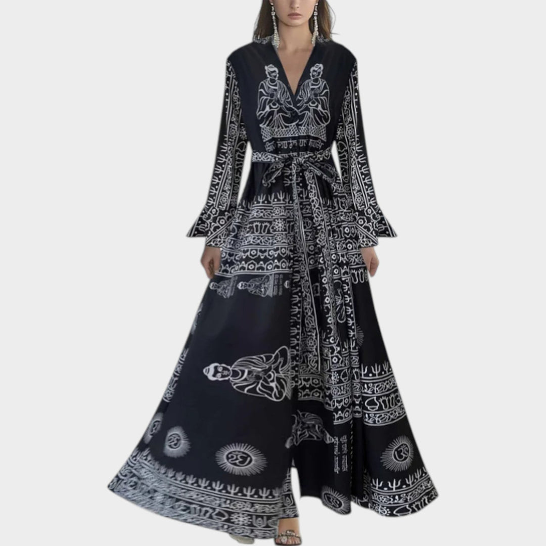 Women's Floral Chiffon Maxi Dress - Romantic & Flowing