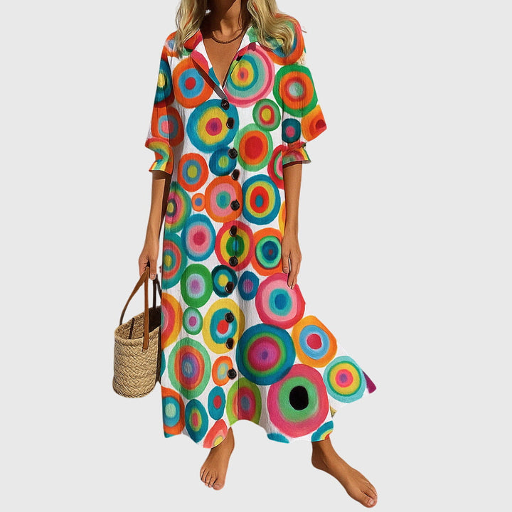 Woman's Elegant Slimming Dress - Boho Charm for Any Occasion