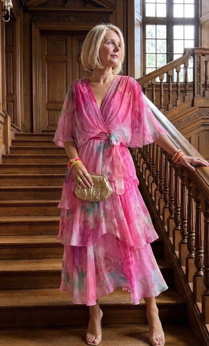 Women's Layered Floral Sun Dress - Effortless Summer Style