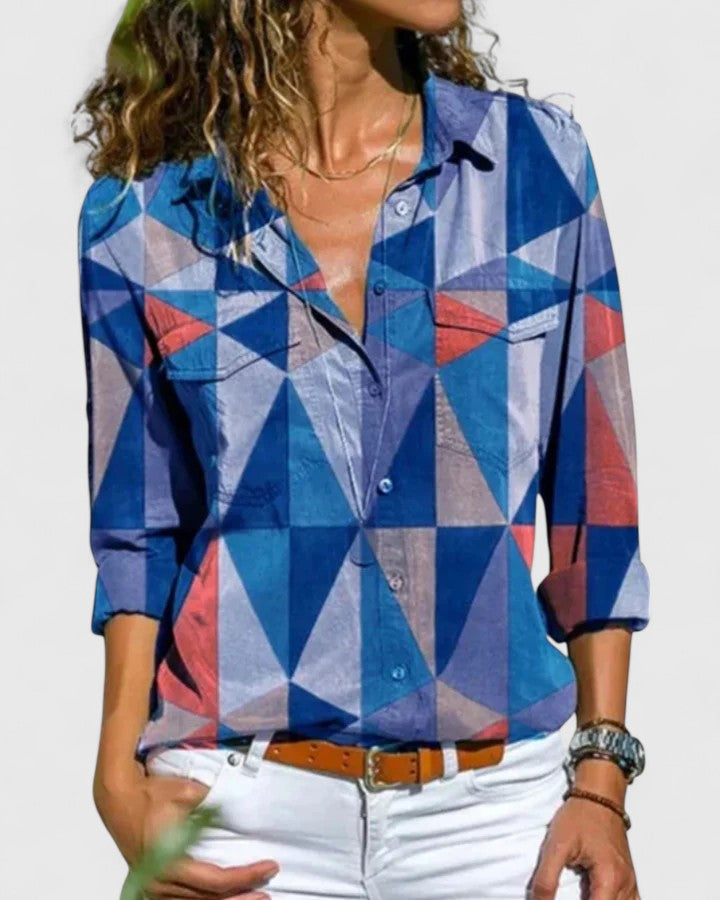 Women's EMILY Floral Button Blouse - Polished Everyday Style