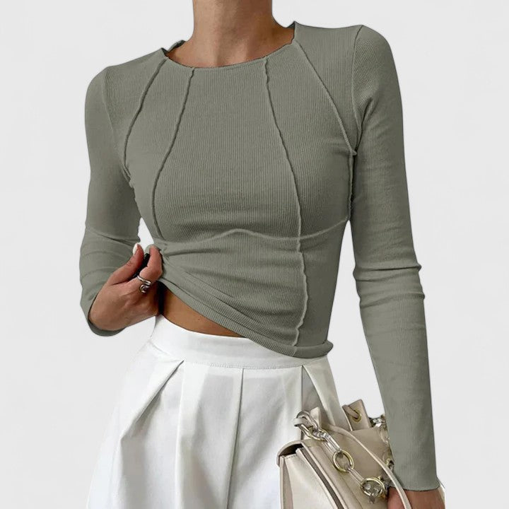 Women's Chic Long Sleeve Top - Sleek Everyday Staple
