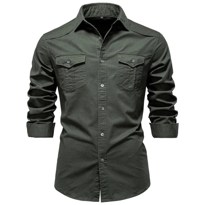 Men's Cotton Utility Overshirt – Heavyweight Workwear Shirt