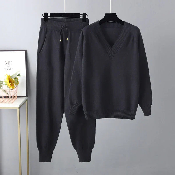 Women's Caroline Two-Piece Set with Long Sleeves - Soft Knit Comfort