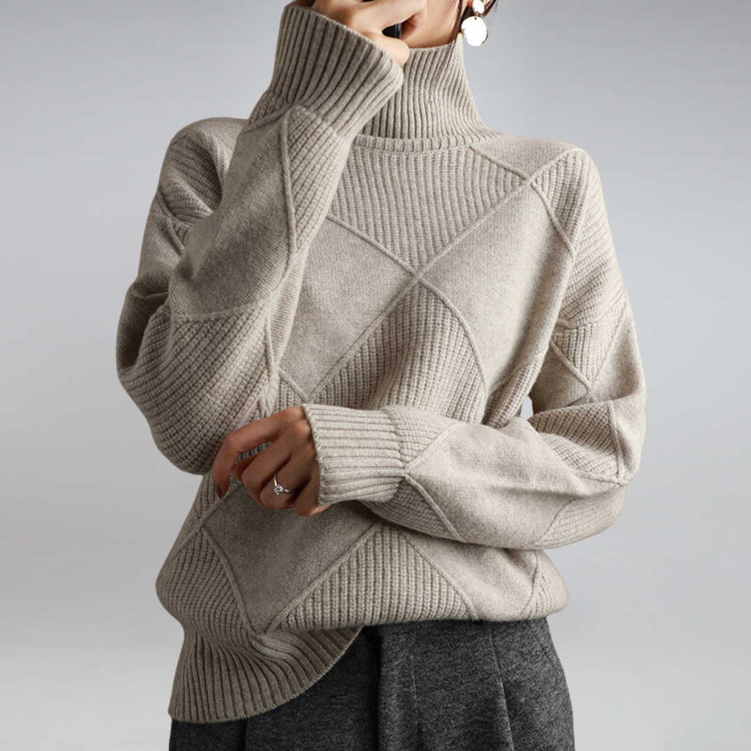 Women's Mara Luxe Textured Winter Sweater - Effortless Cold Day