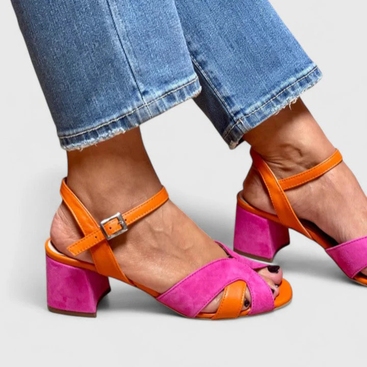 Women's Orthopedic Block Heels - Vibrant Pink & Everyday Comfort