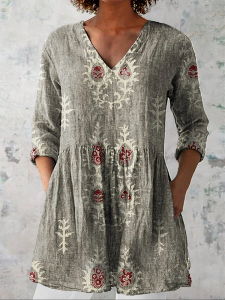 Women's V-Neck Long Sleeve Shirt - Everyday Versatile