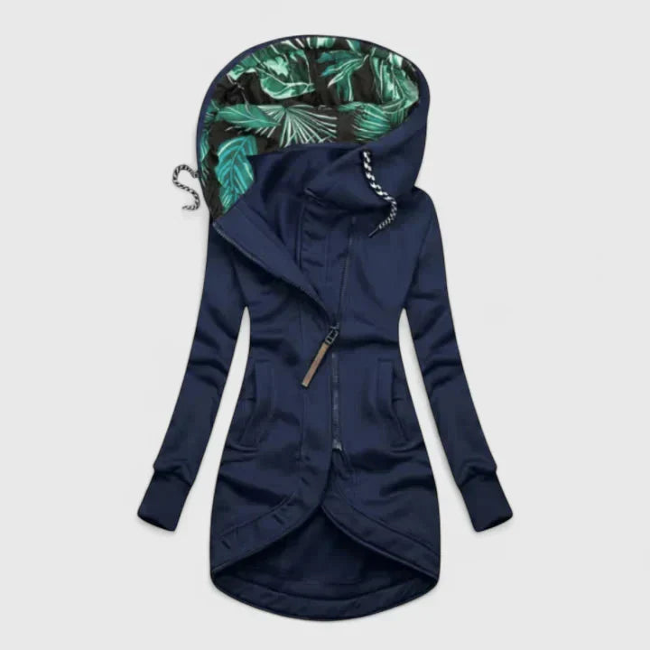 Women's Asymmetric Tropical Hoodie - Bold Coverage with a Surprise