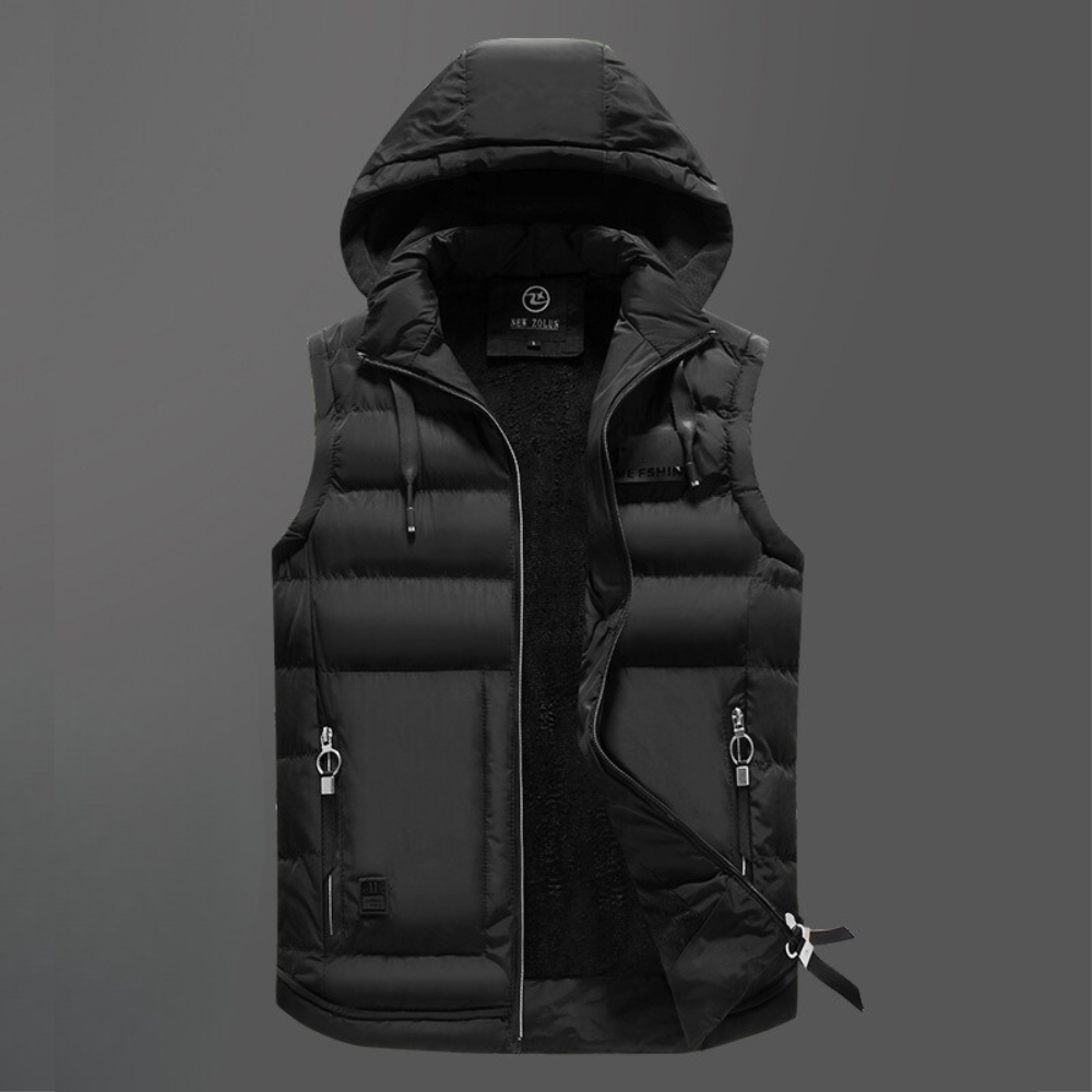 Men's Down-Filled Gilet – Porter Hooded Insulated Bodywarmer