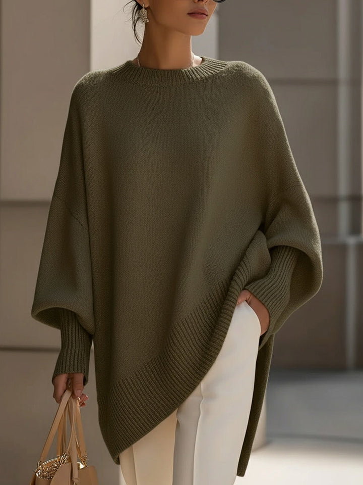 Women's Claire Asymmetrical Knit Sweater - Elegant & Cozy