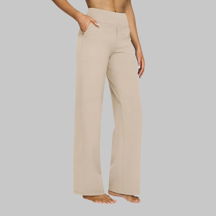 Women's Wide Leg Comfort Trousers - Flattering High Waist