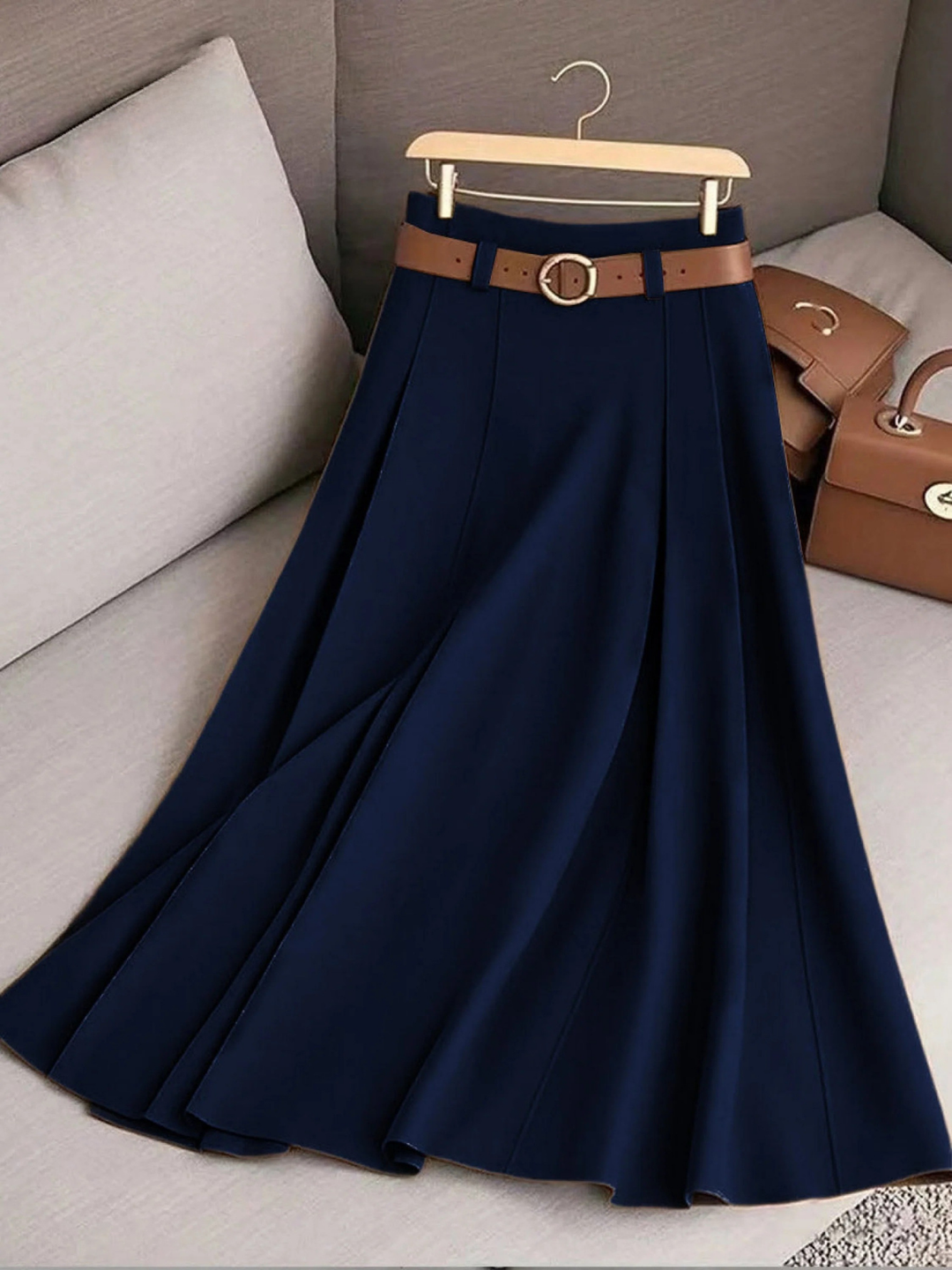 Women's Zephyraen Solid High Waist A-Line Skirt - Effortless Style