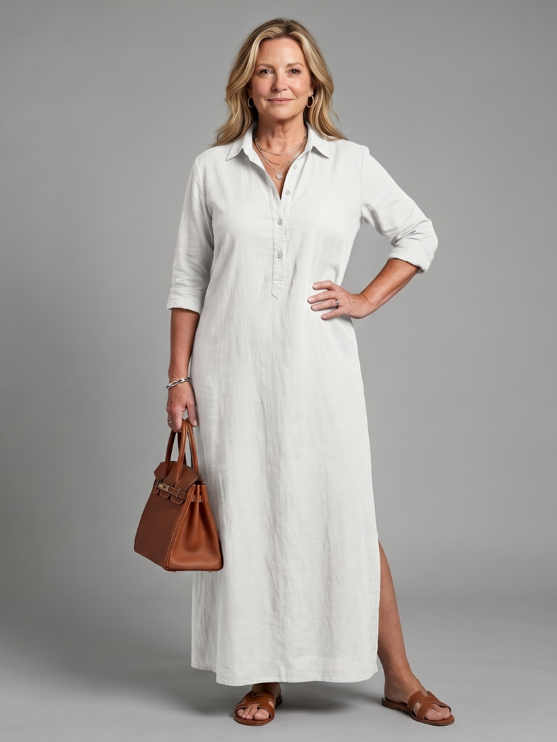 Women's Long Sleeve Relaxed Maxi Dress - Effortless Everyday Elegance