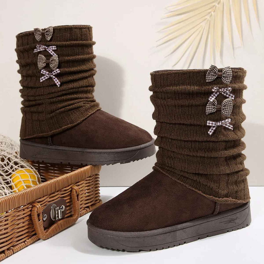 Women's Hana Bliss Plush Winter Boots - Cozy Bow Detail