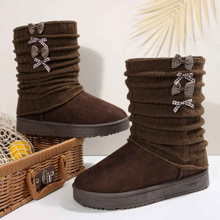 Women's Hana Bliss Plush Winter Boots - Cozy Bow Detail