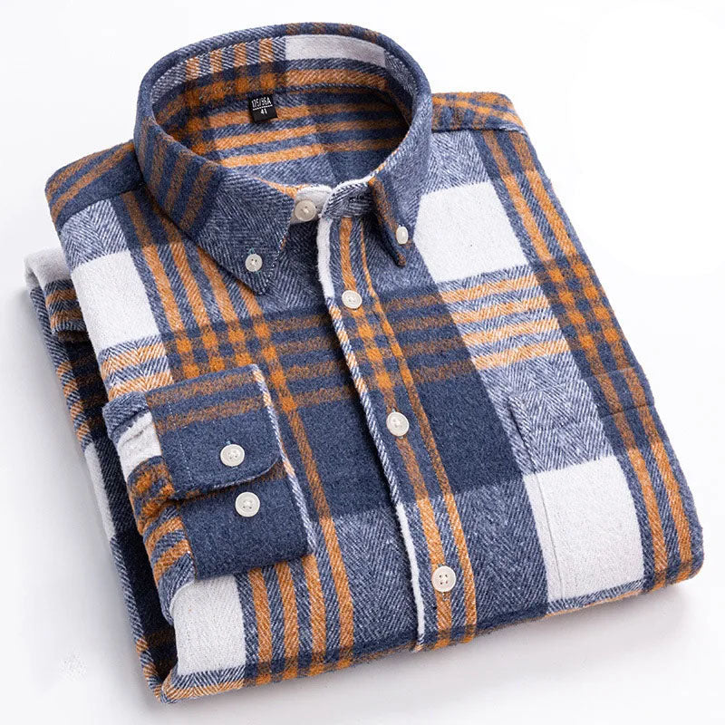 Men's Brushed Cotton Flannel Shirt – Casual Overshirt