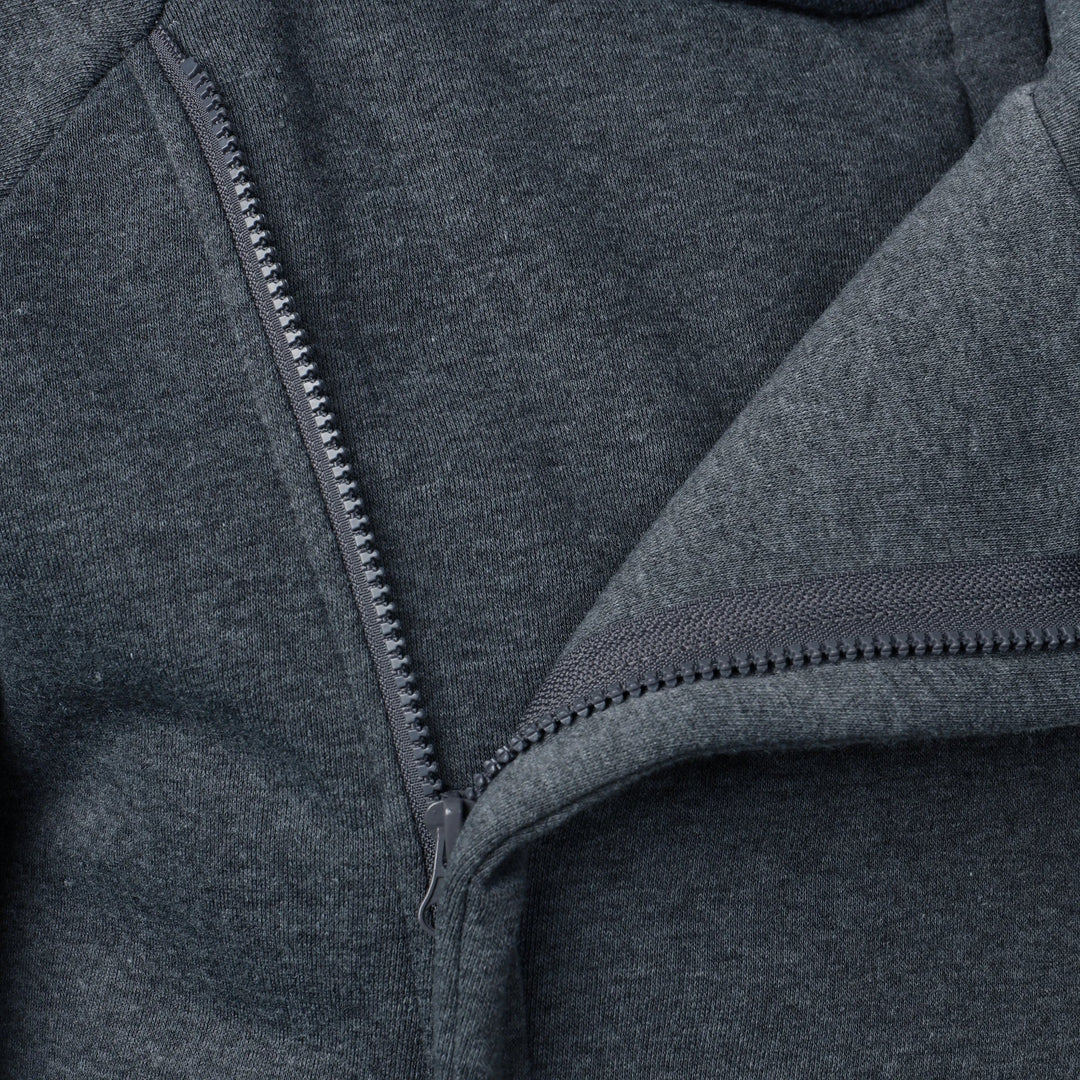 Men's Cotton-Blend Crossover Hoodie – Midweight Fleece Pullover