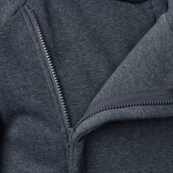 Men's Cotton-Blend Crossover Hoodie – Midweight Fleece Pullover
