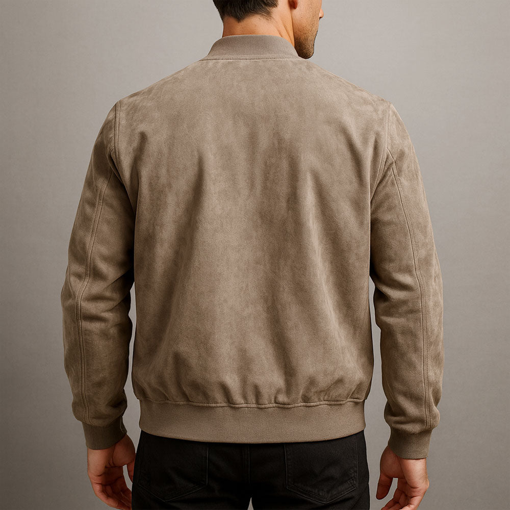 Women's Suede Bomber Jacket - Timeless Urban Classic