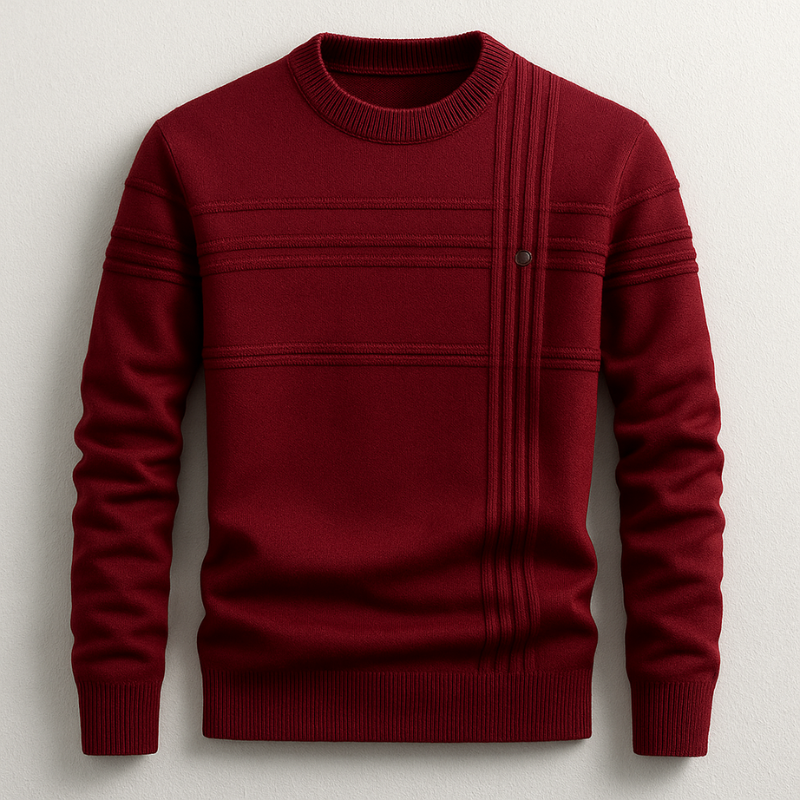 Men's Cotton Crew Neck Jumper – Ribbed Midweight Knit Sweater