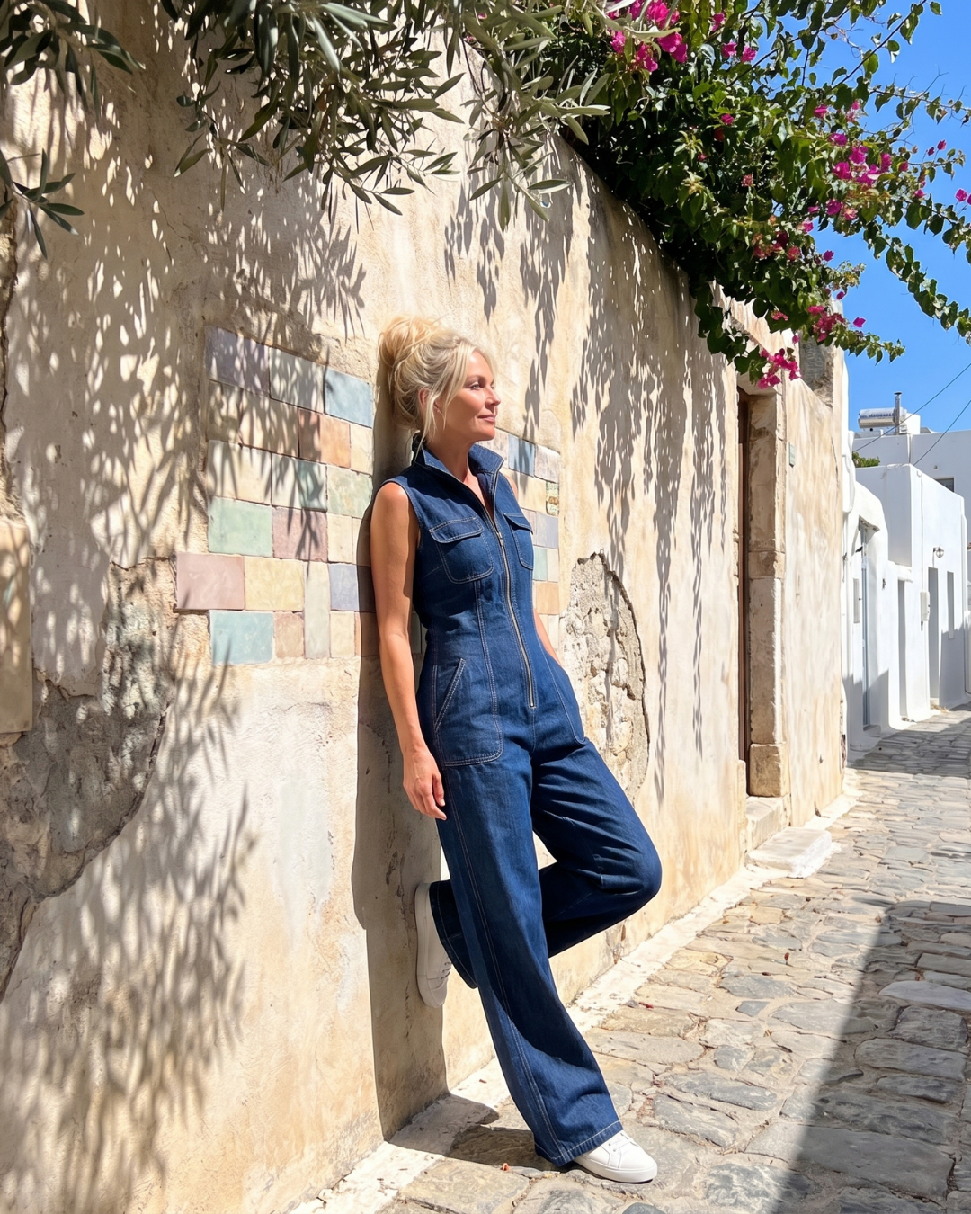 Women's Denim Wide Leg Jumpsuit - Effortless Everyday Style