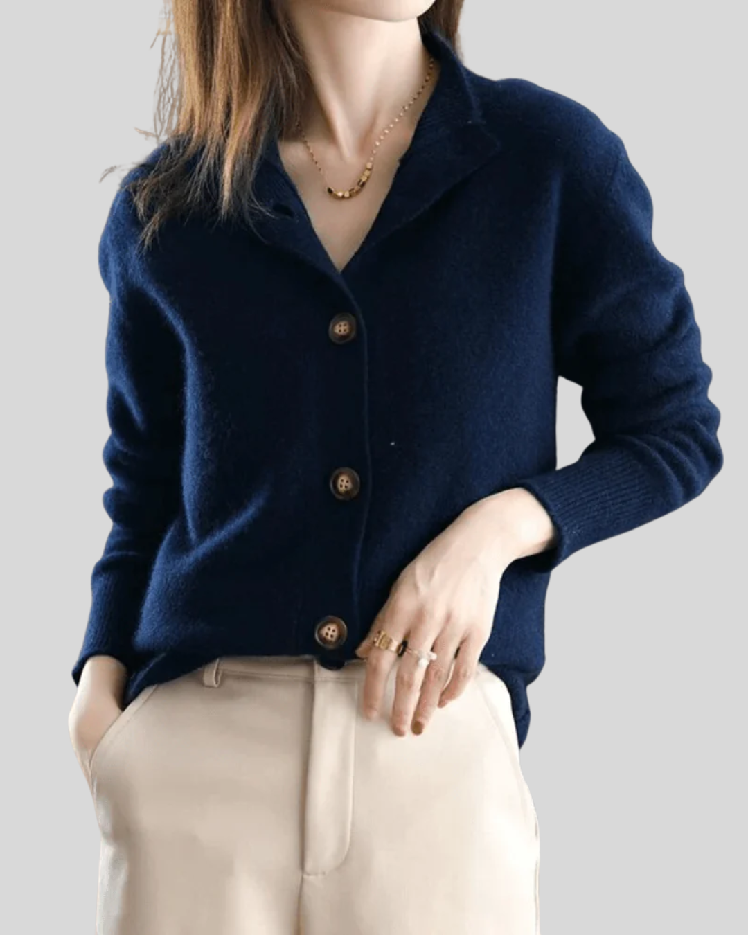 Women's Classic Button-Up Knit Cardigan - Effortless Layering