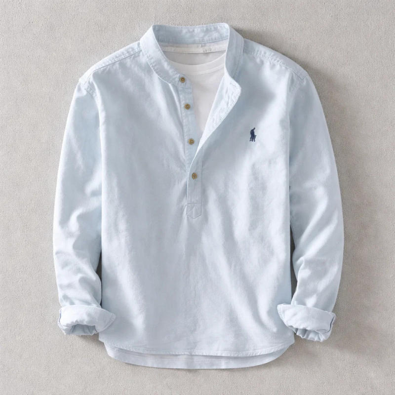 Men's Washed Linen Shirt – Tailored Long-Sleeve Summer Shirt