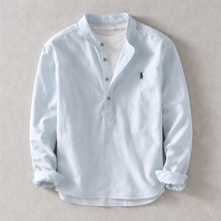 Men's Washed Linen Shirt – Tailored Long-Sleeve Summer Shirt