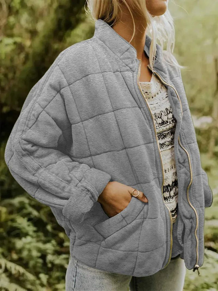 Women's Quilted Zip-Up Jacket - Cozy & Lightweight Layer