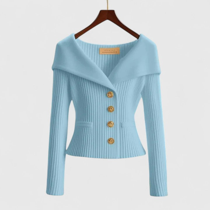 Women's Off-Shoulder Knit Top - Elegant & Versatile