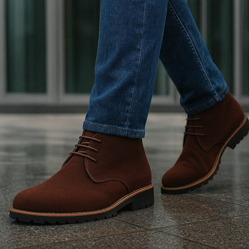 Men's Suede Chukka Boots – Cushioned Grip-Sole Boots