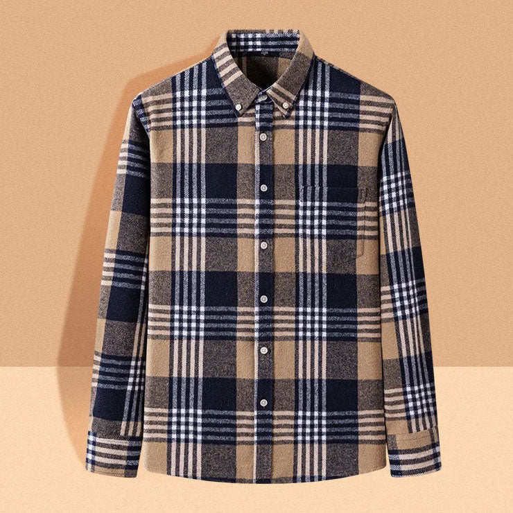 Men's Brushed Cotton Flannel Shirt – Casual Overshirt
