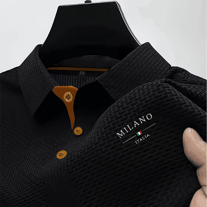 Men's Textured Knit Polo Shirt – Smart Casual Staple