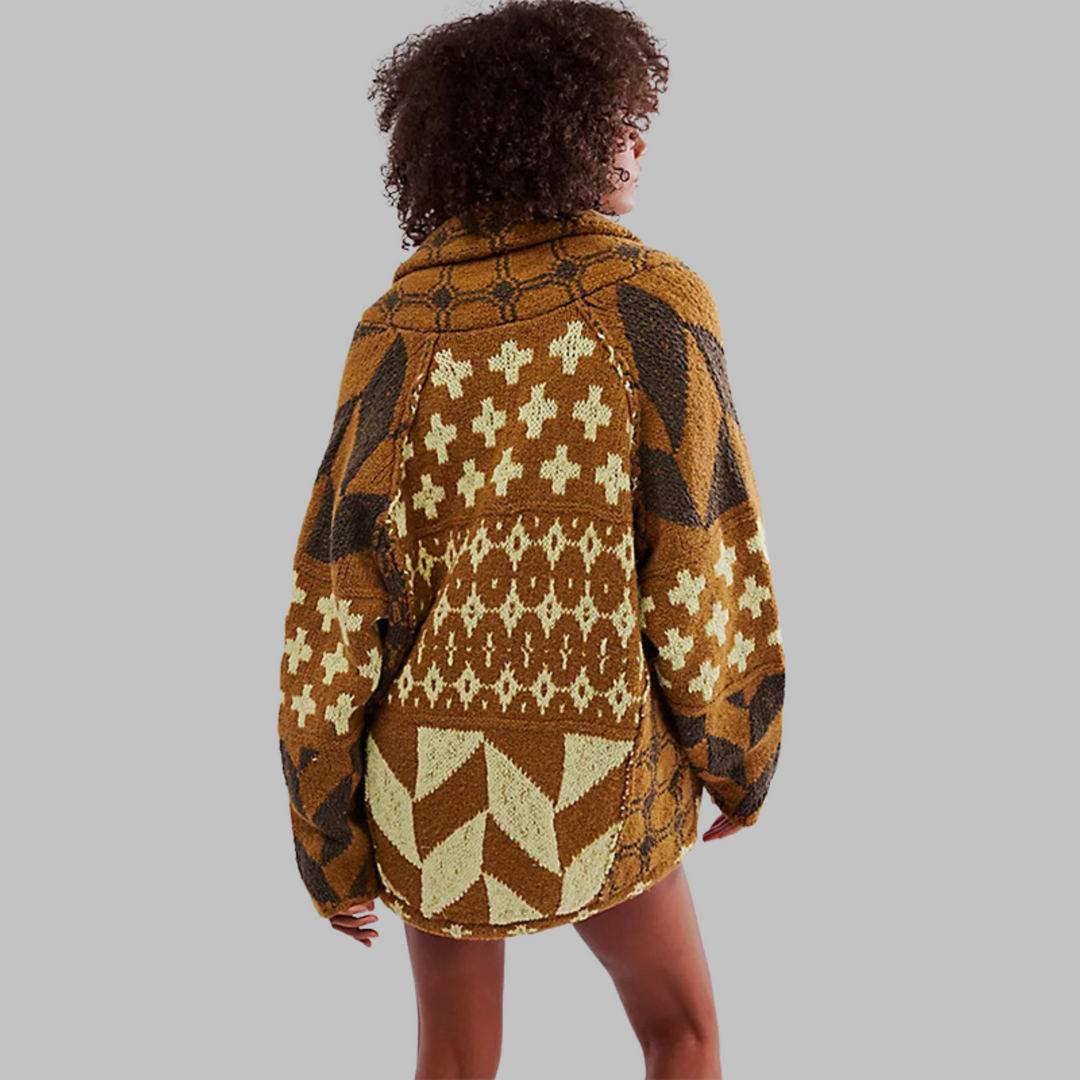 Women's Geometric Cardigan - Effortless Layering for Cool Days
