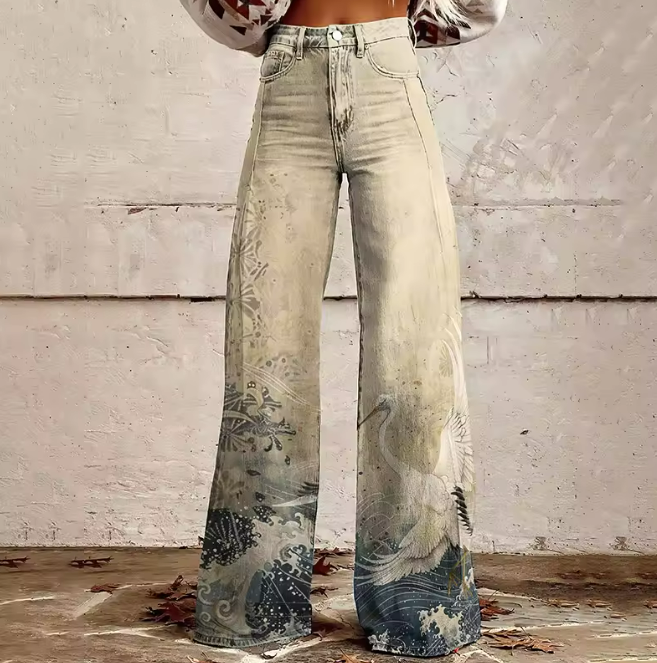 Women's Printed Bohemian Wide-Leg Pants - Elegant Summer Style