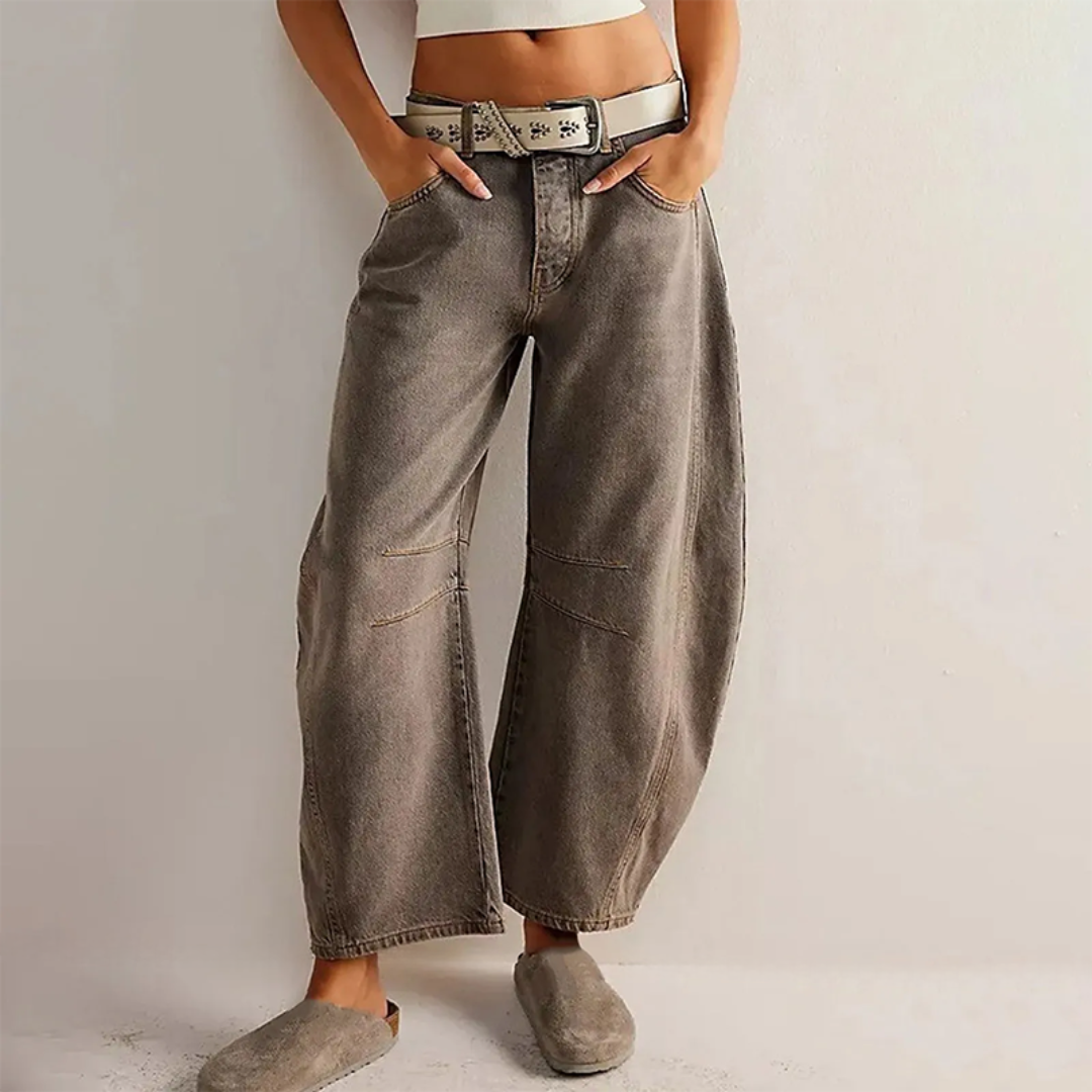Women's Cotton Wide-Leg Jeans - Effortless Everyday Style