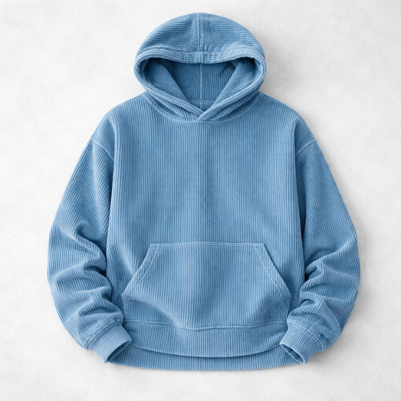 Men's Corduroy Hoodie – Relaxed Fit Hooded Sweatshirt