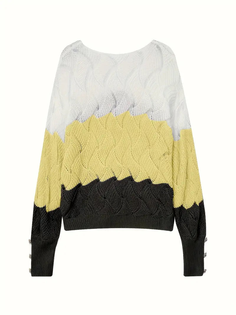 Women's Cozy Wave Knit Sweater - For Effortless Layering