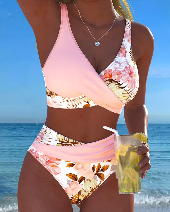 Women's Floral Print Bikini Set - Delicate Feminine Charm
