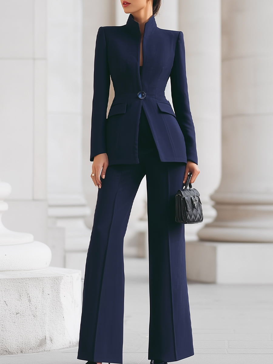 Women's Tailored Blazer & Trouser Suit Set - Timeless Elegance