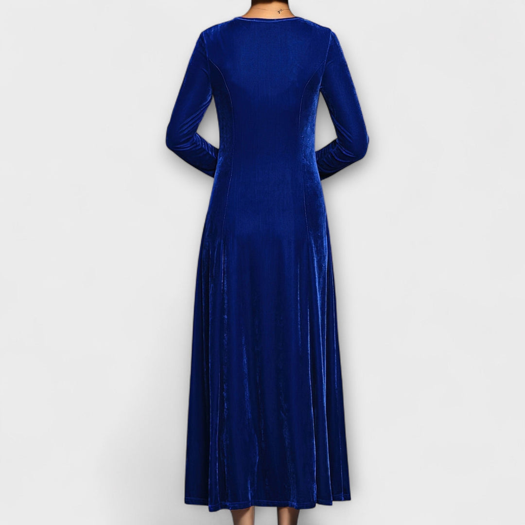 Women's Velvet Dress - Timeless Elegance for Evening Events
