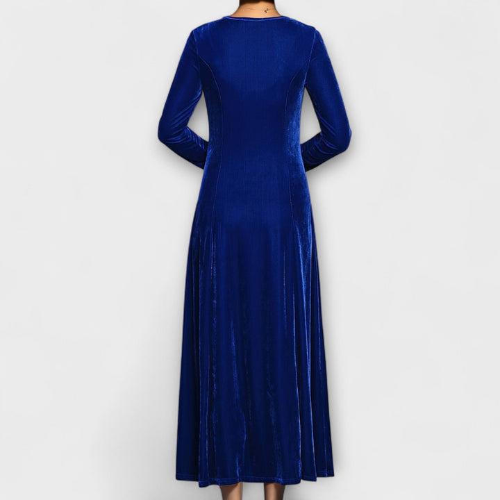 Women's Velvet Dress - Timeless Elegance for Evening Events
