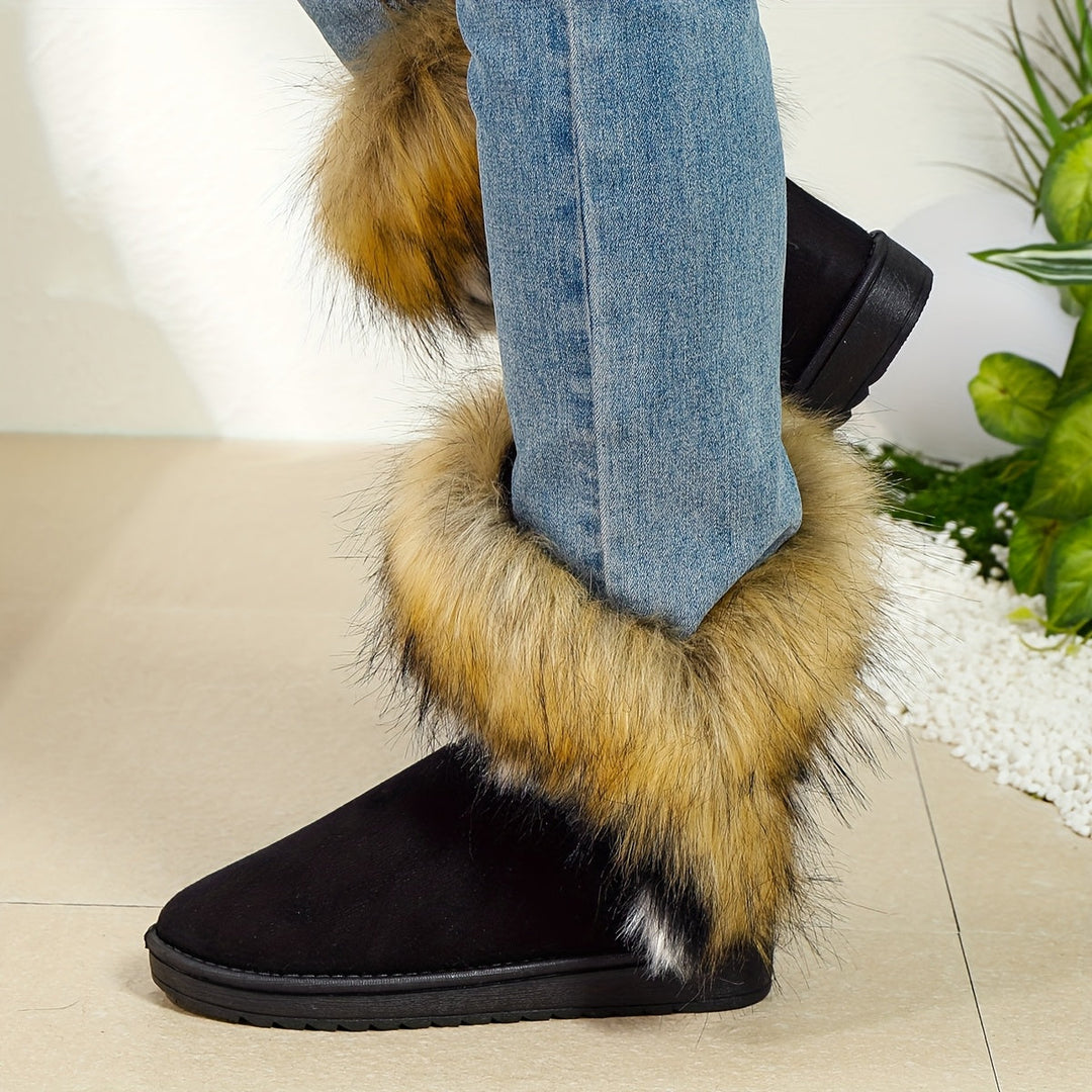 Women's Plush-Lined Snow Boots - Cozy & Fashionable