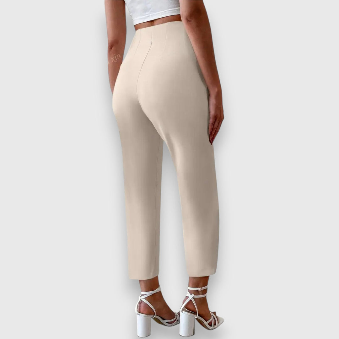 Women's High-Waisted Trousers - Classic Straight Leg Style
