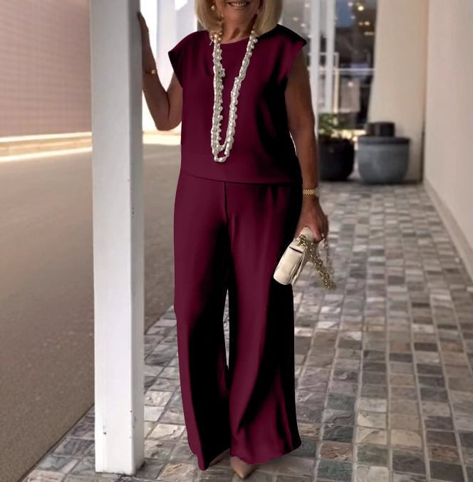 Women's Elegant Comfy Two-Piece Set - Effortless Polish